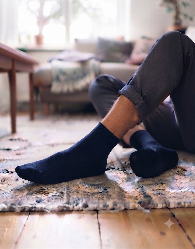 جوراب نیم ساق ساده تک رنگ مردانه